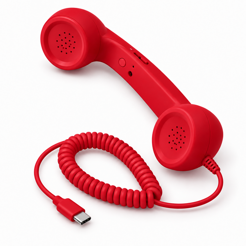 Auricular retro USB-C TELL ME MORE rojo